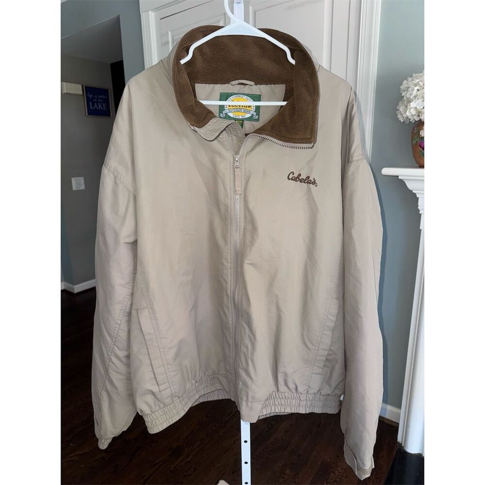 Cabela's Men's 2XL Tan Fleece Lined Jacket Vintage Full Zip - Picture 4 of 9